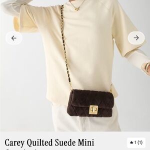 Kate Spade Brown Quilted Suede Shoulder Bag